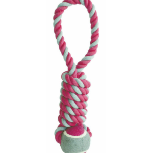 HAPPY PET OUT AND ABOUT TENNIS BALL TUGGER PINK