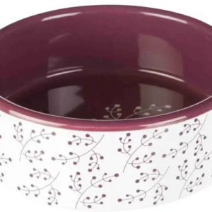 Trixie Πιατο Κεραμικο Λευκο-Βυσσινι 300Ml/12Cm